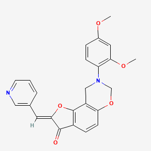 molecular formula C24H20N2O5 B2876738 (2Z)-8-(2,4-dimethoxyphenyl)-2-(pyridin-3-ylmethylidene)-8,9-dihydro-7H-furo[2,3-f][1,3]benzoxazin-3(2H)-one CAS No. 951986-53-1