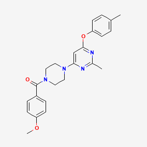 molecular formula C24H26N4O3 B2876742 (4-Methoxyphenyl)(4-(2-methyl-6-(p-tolyloxy)pyrimidin-4-yl)piperazin-1-yl)methanone CAS No. 946372-21-0