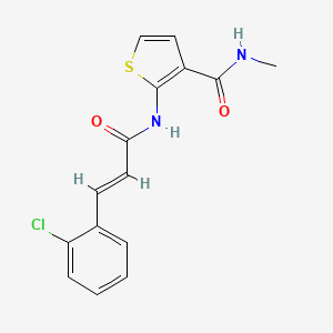 molecular formula C15H13ClN2O2S B2876745 (E)-2-(3-(2-氯苯基)丙烯酰胺)-N-甲基噻吩-3-甲酰胺 CAS No. 1005982-64-8
