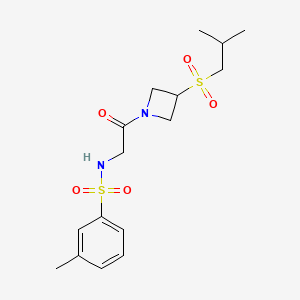 molecular formula C16H24N2O5S2 B2876748 N-(2-(3-(异丁基磺酰基)氮杂环丁-1-基)-2-氧代乙基)-3-甲基苯磺酰胺 CAS No. 1797692-53-5
