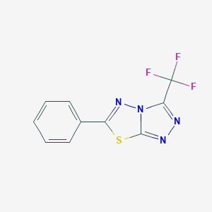 molecular formula C10H5F3N4S B287675 6-Phenyl-3-(trifluoromethyl)[1,2,4]triazolo[3,4-b][1,3,4]thiadiazole 