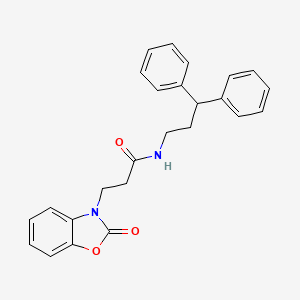 molecular formula C25H24N2O3 B2876754 N-(3,3-二苯基丙基)-3-(2-氧代-1,3-苯并恶唑-3-基)丙酰胺 CAS No. 853751-89-0