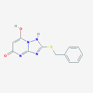 molecular formula C12H10N4O2S B287676 2-benzylsulfanyl-7-hydroxy-1H-[1,2,4]triazolo[1,5-a]pyrimidin-5-one 