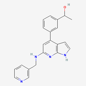 1-[3-[6-(pyridin-3-ylmethylamino)-1H-pyrrolo[2,3-b]pyridin-4-yl]phenyl]ethanol