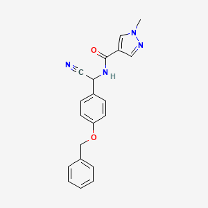 molecular formula C20H18N4O2 B2876766 N-{[4-(benzyloxy)phenyl](cyano)methyl}-1-methyl-1H-pyrazole-4-carboxamide CAS No. 1311571-85-3