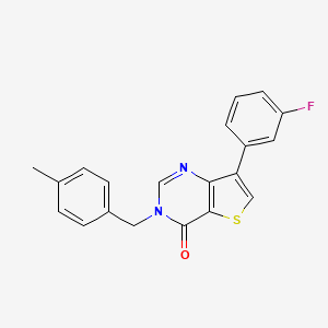 molecular formula C20H15FN2OS B2876771 7-(3-氟苯基)-3-(4-甲基苄基)噻吩并[3,2-d]嘧啶-4(3H)-酮 CAS No. 1105211-72-0