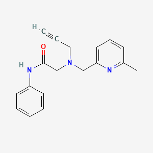 molecular formula C18H19N3O B2876774 2-[(6-Methylpyridin-2-yl)methyl-prop-2-ynylamino]-N-phenylacetamide CAS No. 1436067-70-7