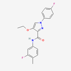molecular formula C19H17F2N3O2 B2876778 4-ethoxy-N-(3-fluoro-4-methylphenyl)-1-(4-fluorophenyl)-1H-pyrazole-3-carboxamide CAS No. 1170791-74-8