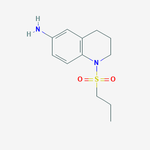 molecular formula C12H18N2O2S B2876779 1-(Propylsulfonyl)-1,2,3,4-tetrahydroquinolin-6-amine CAS No. 927996-21-2