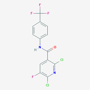 molecular formula C13H6Cl2F4N2O B287678 2,6-dichloro-5-fluoro-N-[4-(trifluoromethyl)phenyl]pyridine-3-carboxamide 