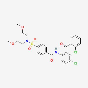 B2876787 4-(N,N-bis(2-methoxyethyl)sulfamoyl)-N-(4-chloro-2-(2-chlorobenzoyl)phenyl)benzamide CAS No. 330190-52-8
