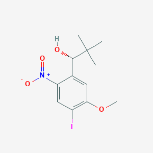 molecular formula C12H16INO4 B2876788 (R)-1-(4-Iodo-5-methoxy-2-nitrophenyl)-2,2-dimethylpropan-1-ol CAS No. 1956436-50-2