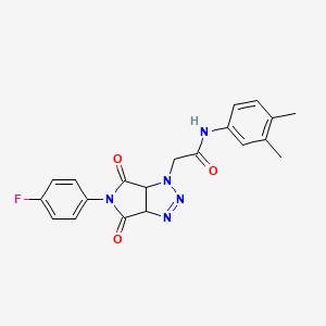 N-(3,4-dimethylphenyl)-2-[5-(4-fluorophenyl)-4,6-dioxo-1H,3aH,4H,5H,6H,6aH-pyrrolo[3,4-d][1,2,3]triazol-1-yl]acetamide