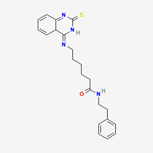 N-(2-phenylethyl)-6-[(2-sulfanylidene-1,2-dihydroquinazolin-4-yl)amino]hexanamide