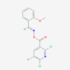 molecular formula C14H9Cl2FN2O3 B287680 2-methoxybenzaldehyde O-[(2,6-dichloro-5-fluoro-3-pyridinyl)carbonyl]oxime 