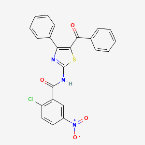 molecular formula C23H14ClN3O4S B2876803 N-(5-benzoyl-4-phenyl-1,3-thiazol-2-yl)-2-chloro-5-nitrobenzamide CAS No. 312605-79-1
