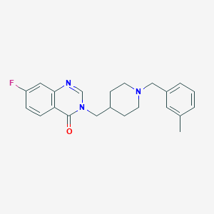 B2876806 7-Fluoro-3-[[1-[(3-methylphenyl)methyl]piperidin-4-yl]methyl]quinazolin-4-one CAS No. 2415509-33-8