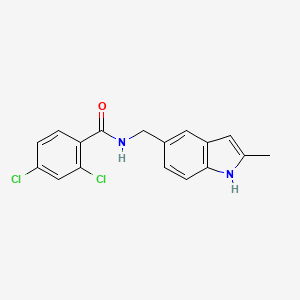 molecular formula C17H14Cl2N2O B2876808 2,4-dichloro-N-[(2-methyl-1H-indol-5-yl)methyl]benzamide CAS No. 863001-83-6