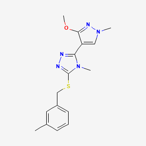 3-(3-methoxy-1-methyl-1H-pyrazol-4-yl)-4-methyl-5-((3-methylbenzyl)thio)-4H-1,2,4-triazole