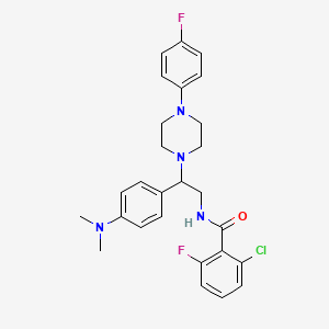 molecular formula C27H29ClF2N4O B2876819 2-氯-N-(2-(4-(二甲氨基)苯基)-2-(4-(4-氟苯基)哌嗪-1-基)乙基)-6-氟苯甲酰胺 CAS No. 941899-89-4