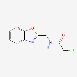 molecular formula C10H9ClN2O2 B2876822 N-(1,3-Benzoxazol-2-ylmethyl)-2-chloroacetamide CAS No. 2411306-49-3