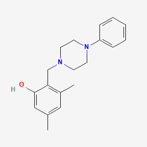 molecular formula C19H24N2O B2876831 3,5-Dimethyl-2-[(4-phenylpiperazin-1-yl)methyl]phenol CAS No. 866150-06-3
