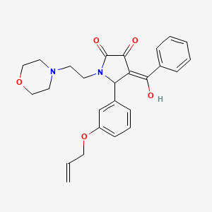 molecular formula C26H28N2O5 B2876833 5-(3-(allyloxy)phenyl)-4-benzoyl-3-hydroxy-1-(2-morpholinoethyl)-1H-pyrrol-2(5H)-one CAS No. 620134-81-8