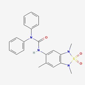 molecular formula C22H22N4O3S B2876834 1,1-Diphenyl-3-(1,3,6-trimethyl-2,2-dioxido-1,3-dihydrobenzo[c][1,2,5]thiadiazol-5-yl)urea CAS No. 2034236-10-5