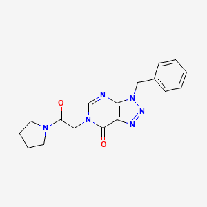 molecular formula C17H18N6O2 B2876835 3-Benzyl-6-(2-oxo-2-pyrrolidin-1-ylethyl)triazolo[4,5-d]pyrimidin-7-one CAS No. 863018-15-9