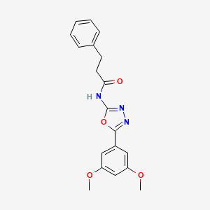 N-(5-(3,5-dimethoxyphenyl)-1,3,4-oxadiazol-2-yl)-3-phenylpropanamide