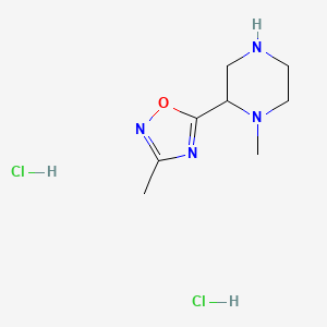 1-Methyl-2-(3-methyl-1,2,4-oxadiazol-5-yl)piperazine dihydrochloride