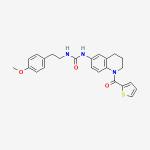 molecular formula C24H25N3O3S B2876847 1-(4-Methoxyphenethyl)-3-(1-(thiophene-2-carbonyl)-1,2,3,4-tetrahydroquinolin-6-yl)urea CAS No. 1203178-50-0