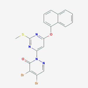 4,5-dibromo-2-[2-(methylsulfanyl)-6-(1-naphthyloxy)-4-pyrimidinyl]-3(2H)-pyridazinone