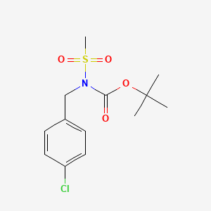 molecular formula C13H18ClNO4S B2876850 叔丁基 N-(4-氯苄基)-N-(甲磺酰基)氨基甲酸酯 CAS No. 204857-35-2