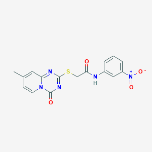 2-((8-methyl-4-oxo-4H-pyrido[1,2-a][1,3,5]triazin-2-yl)thio)-N-(3-nitrophenyl)acetamide