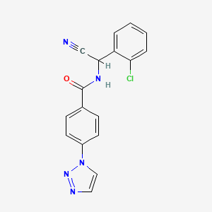 molecular formula C17H12ClN5O B2876853 N-[(2-chlorophenyl)(cyano)methyl]-4-(1H-1,2,3-triazol-1-yl)benzamide CAS No. 1808677-76-0
