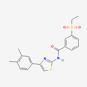 molecular formula C20H20N2O3S2 B2876854 N-(4-(3,4-dimethylphenyl)thiazol-2-yl)-3-(ethylsulfonyl)benzamide CAS No. 922818-67-5