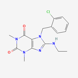 molecular formula C16H18ClN5O2 B2876857 7-(2-chlorobenzyl)-8-(ethylamino)-1,3-dimethyl-3,7-dihydro-1H-purine-2,6-dione CAS No. 374613-64-6