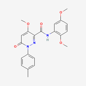 molecular formula C21H21N3O5 B2876869 N-(2,5-二甲氧基苯基)-4-甲氧基-1-(4-甲基苯基)-6-氧代哒嗪-3-甲酰胺 CAS No. 942005-09-6