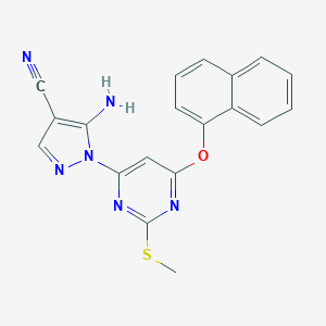 molecular formula C19H14N6OS B287688 5-amino-1-[2-(methylsulfanyl)-6-(1-naphthyloxy)pyrimidin-4-yl]-1H-pyrazole-4-carbonitrile 