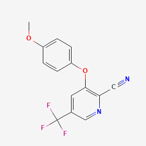 3-(4-Methoxyphenoxy)-5-(trifluoromethyl)pyridine-2-carbonitrile