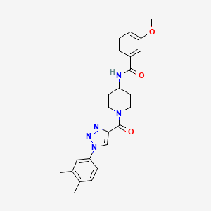 N-(1-(1-(3,4-dimethylphenyl)-1H-1,2,3-triazole-4-carbonyl)piperidin-4-yl)-3-methoxybenzamide