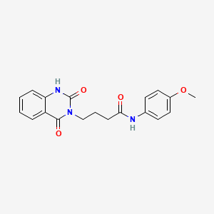 molecular formula C19H19N3O4 B2876892 4-(2,4-二氧代-1H-喹唑啉-3-基)-N-(4-甲氧基苯基)丁酰胺 CAS No. 896354-11-3