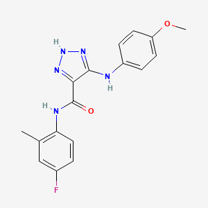 N-(4-fluoro-2-methylphenyl)-5-((4-methoxyphenyl)amino)-1H-1,2,3-triazole-4-carboxamide