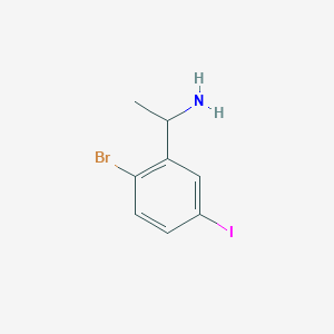 molecular formula C8H9BrIN B2876898 1-(2-Bromo-5-iodophenyl)ethanamine CAS No. 1337608-60-2