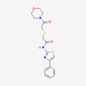 molecular formula C17H19N3O3S2 B2876914 2-((2-吗啉-2-氧代乙基)硫代)-N-(4-苯并噻唑-2-基)乙酰胺 CAS No. 681222-19-5