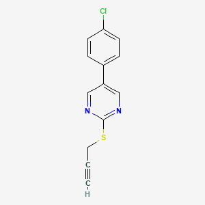 molecular formula C13H9ClN2S B2876915 5-(4-氯苯基)-2-(2-炔丙基硫代)嘧啶 CAS No. 344281-59-0