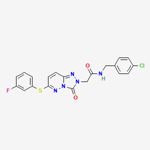 molecular formula C20H15ClFN5O2S B2876916 N-(4-chlorobenzyl)-2-[6-[(3-fluorophenyl)thio]-3-oxo[1,2,4]triazolo[4,3-b]pyridazin-2(3H)-yl]acetamide CAS No. 1114903-09-1