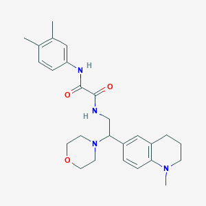 molecular formula C26H34N4O3 B2876922 N-(3,4-dimethylphenyl)-N'-[2-(1-methyl-1,2,3,4-tetrahydroquinolin-6-yl)-2-morpholin-4-ylethyl]ethanediamide CAS No. 922120-57-8