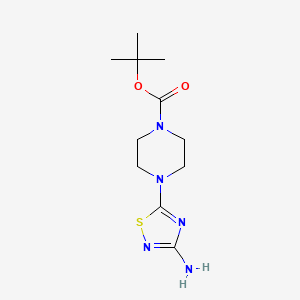 molecular formula C11H19N5O2S B2876923 Tert-butyl 4-(3-amino-1,2,4-thiadiazol-5-yl)piperazine-1-carboxylate CAS No. 1376283-60-1